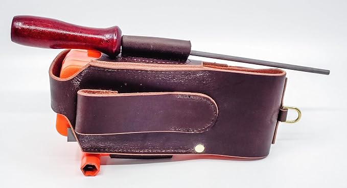 The DUKE'S Handmade 6 Piece Leather Logger's Wedge File Tool Pouch with Tools!