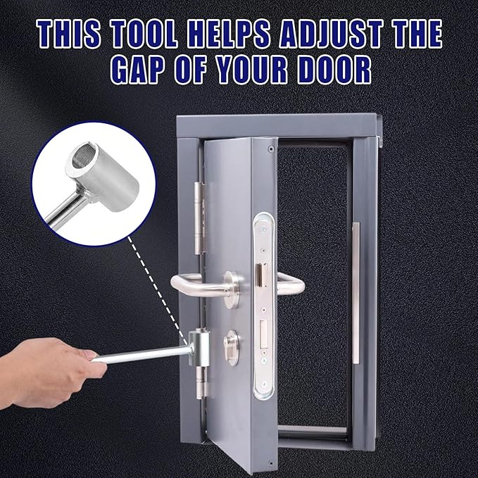 Door Hinge Adjustment Tool, 14-19mm Double Head Heavy Duty Door Hinges Repair Gap Adjusting Wrench Tool for Fireproof Door Anti-Theft Door Residential,Ergonomic Design for Easy to Use