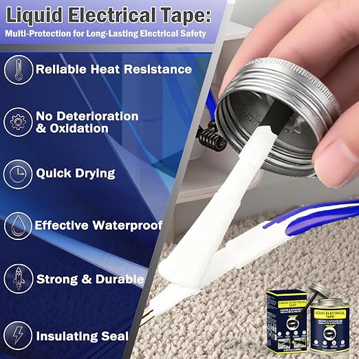 5.29OZ Liquid Electrical Tape Quick-Drying Insulating Glue for Wires&Cables Waterproof&High Temperature Resistant Liquid Wire Insulation Rubber with Brush-Cap for Outdoor Electrical Equipment (White)
