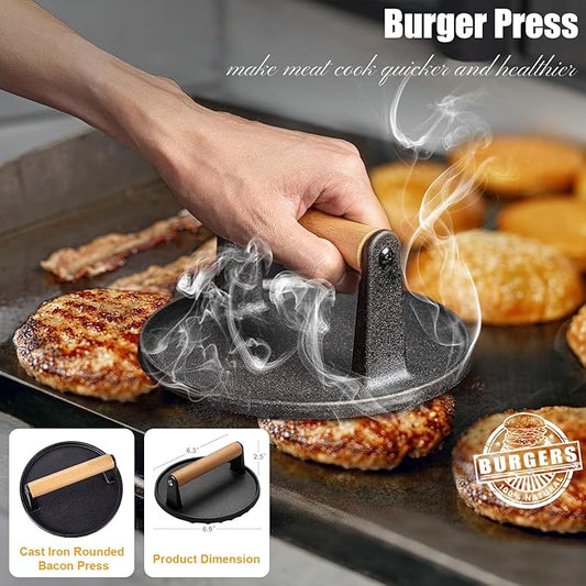 Grilliance 27pcs Griddle Accessories Kit for Blackstone, Professional Hibachi Flat Top Grill Tools, Enlarged Spatula Gift Set with Basting Cover,Burger Press Patty Maker for Outdoor BBQ Teppanyaki