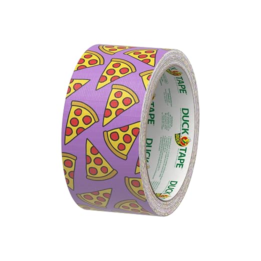 Duck Brand Duct Tape Colors and Patterns, 1.88 Inches x 10 Yards, Pizza Duct Tape Pattern, 6 Rolls