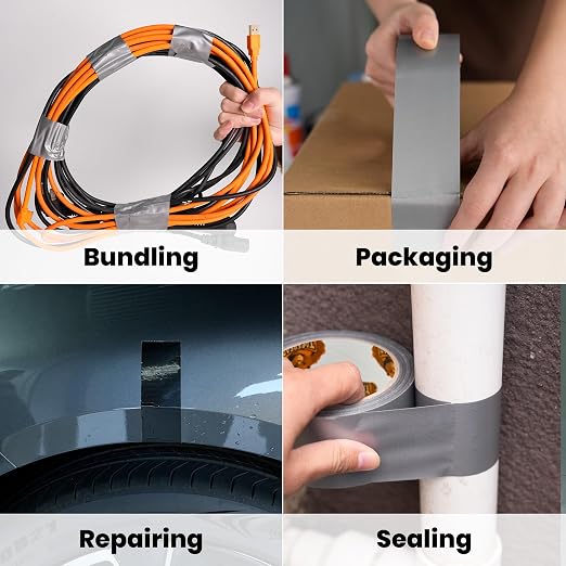 TAPEBEAR 16.5mil Thick White Duct Tape Heavy Duty 1.88" x 105FT, Strong Tough Utility Ducting Tape Waterproof, No Residue, Flexible, Hand Tear Binding Tape for Bundle, Patch, Protect & Repair