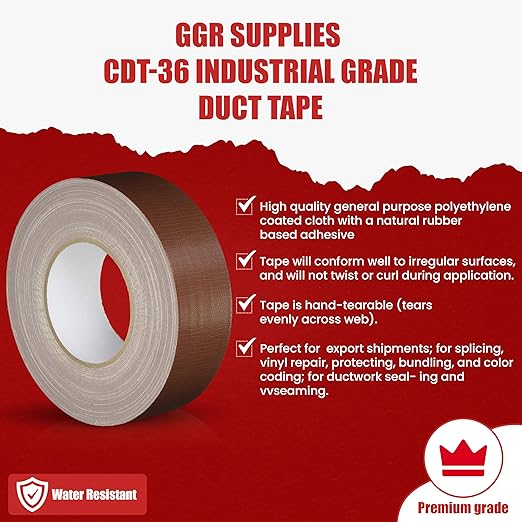 GGR Supplies CDT-36 Industrial/Professional Grade Duct Tape. Multi-Purpose 11 MIL Waterproof and UV Resistant DIY and Repair. 30 Yards. (Green, 2 Inches)