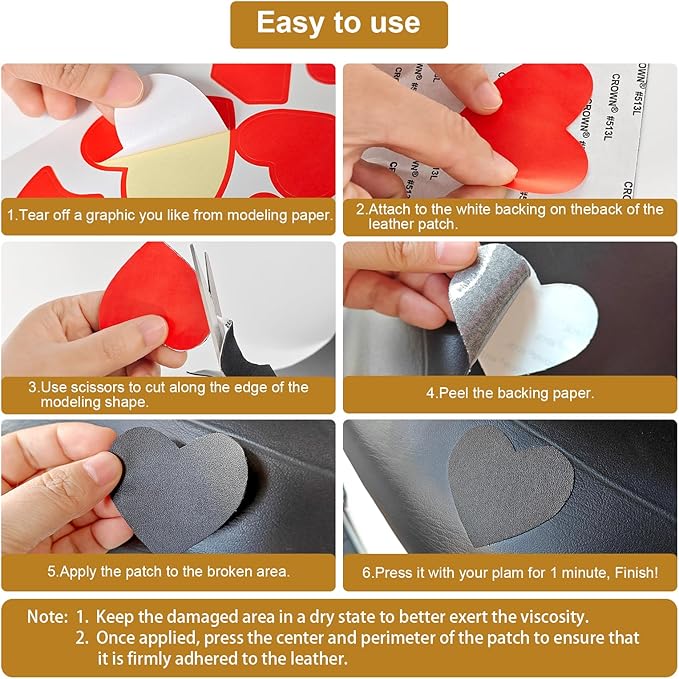 IANZE 2Pcs Leather Repair Patch, Self Adhesive Leather Repair Patch for Car Seats, Couches, Furniture, Sofa, Handbags, Office Chair (Light Tan)