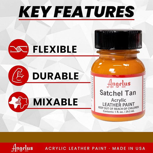 Angelus Acrylic Leather Paint, 1 Fl Oz (Pack of 1), Satchel Tan