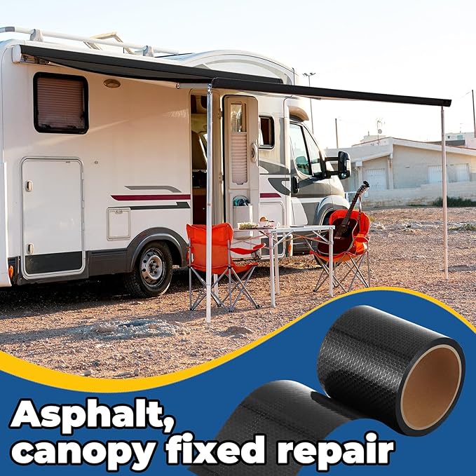 Pushglossy 2 Rolls RV Underbelly Tape 7.87" x 40 ft Waterproof Repair Belly Tape with Permanent Sealing Adhesive for Mobile Home, Camper Travel Trailer, RV Roof & Tear Repair Patch
