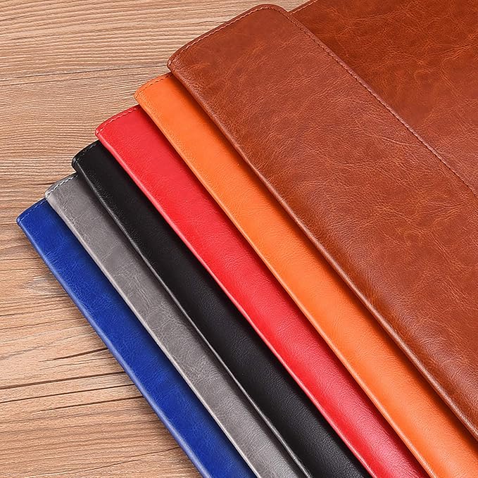 PU Leather A4 File Folder Document Holder Envelope Folder Case with Snap Closure for Receipt Contract Blue