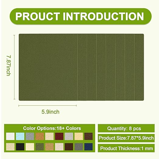 Besezx Canvas Repair Patch,Outdoor Gear Patch, 7.87x5.9 Inches 8PCS,Waterproof Self-Adhesive Fabric Repair Tape for Repairing Boat Covers,Sun Shades,Sofas,Tents,Lounge Chairs,Awnings (Army Green)