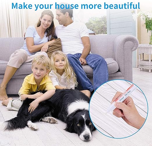 10 Pieces Tile Pen Wall Grout Color Pen Tile Repair Pen Refill Wall Gap Grout Renew Marker for Tiles Floor Kitchen Bathroom (Brown)