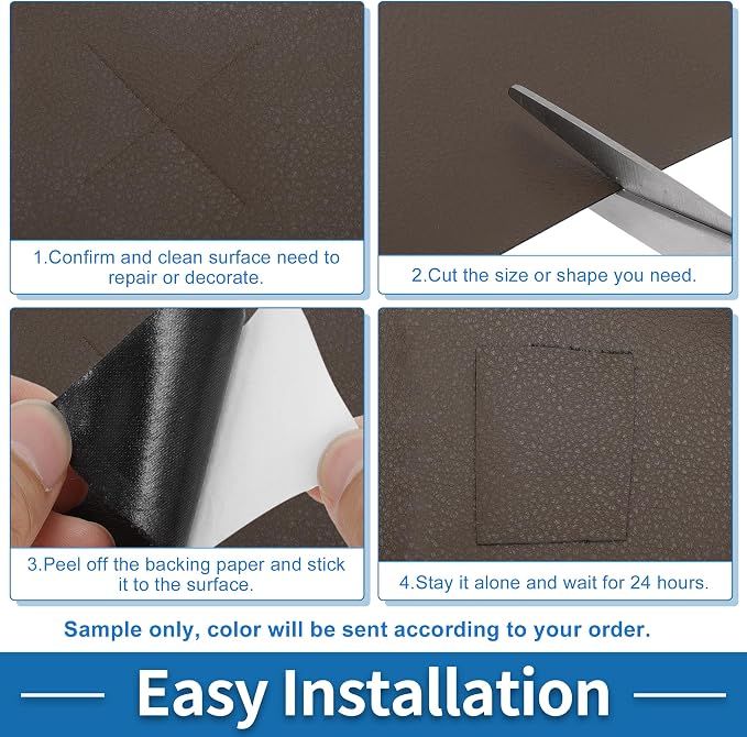 Self Adhesive Leather Repair Patch Strong Stickiness 30"x16" Leather Repair Tape PU Leather Coffee 1 Pcs
