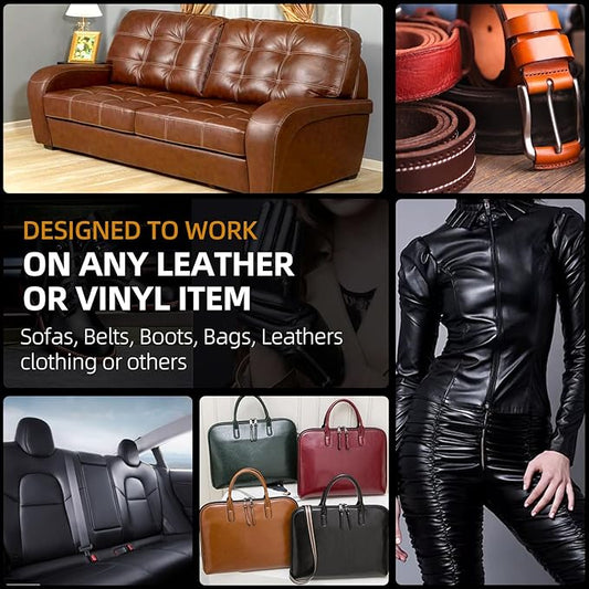 Leather Recoloring Balm, Leather Color Restorer, Leather Restorer for Couches, Leather Scratch Remover, Leather Scratch Repair, Leather Repair Kit for Furniture, Leather Dye (Gray)