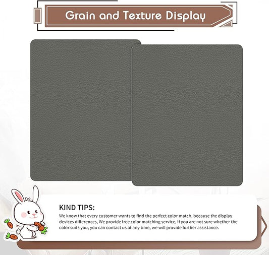 KING MOUNTAIN Leather Repair Patch,2 Packs 9 x 11 Inches self Adhesive Leather Repair Tape for Damaged Leather Furniture, Sofa Seating,Car Seats, Leather Goods(Gray)