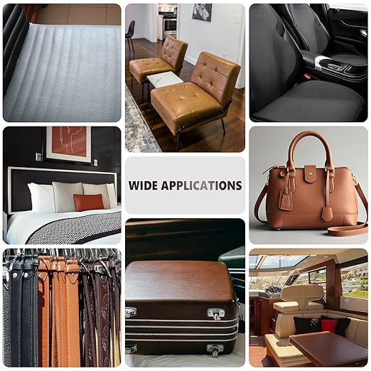 Leather Repair Patch, Breathable Perforated Self Adhesive Repair Patch, Furniture Couch Car Seats Office Chairs Sofa Repair Refurbished Faux Leather Patch (Dark Brown,15.7x23.6 inch)