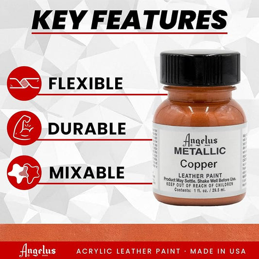 Angelus Metallic Leather Paint, 1 oz., Copper