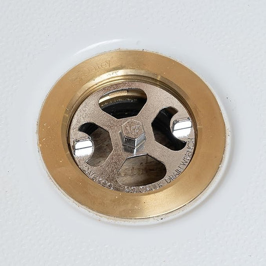 Oatey 42239 Brass and Plastic No-Calk Shower Drain Wrench, Stainless Steel