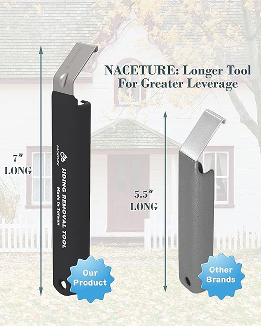 NACETURE Vinyl Siding Removal Tool 1 Pack – 7 Inch Heavy Duty Steel Hand Tool for House Siding Installation and Repair