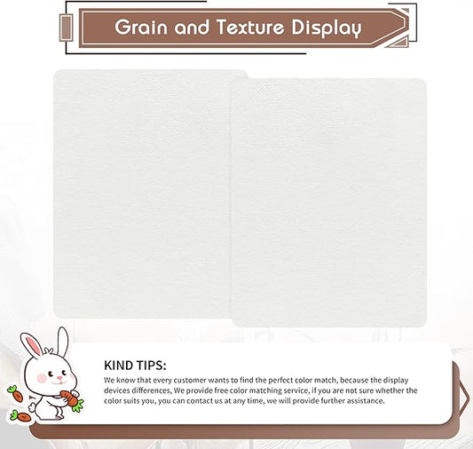 KING MOUNTAIN Leather Repair Patch,2 Packs 9 x 11 Inches self Adhesive Leather Repair Tape for Damaged Leather Furniture, Sofa Seating,Car Seats, Leather Goods(White)