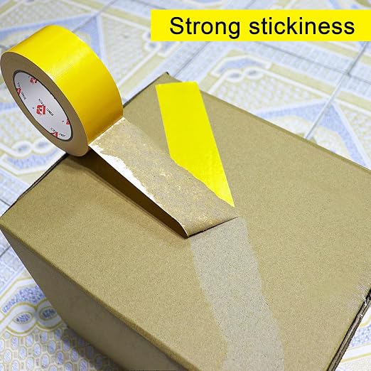 BOMEI PACK Duct Tape Yellow Heavy Duty,9 Mil Thickness,Strong Industrial Strength,Flexible,No Residue,Waterproof and Tear by Hand,Multi-Use for Indoor & Outdoor Repairs (4 Inch x 30 Y)