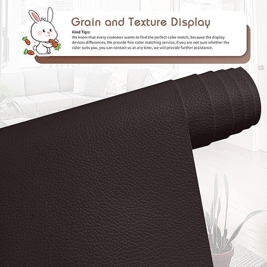 KING MOUNTAIN Leather Repair Patch,12 x 60 Inches self Adhesive Leather Repair Tape for Damaged Leather Furniture, Sofa Seating,Car Seats, Leather Goods(Dark Brown)