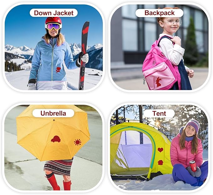 Self-Adhesive Nylon Patches Tent Repair Kit – Outdoor Gear Tenacious Repair Tape, Waterproof Fabric Patches for Clothes, Tent, Down Jacket, Backpack (8pcs, Red