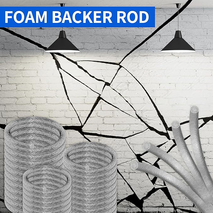Backer Rod Foam Gap Filler Crack Filler for Concrete Repair Caulk Saver Backing Rod Concrete Expansion Joint Rope Caulk for Sealing Gaps, Expansion Joints, Crack Filling (Gray, 1/2 Inch x33 Ft)