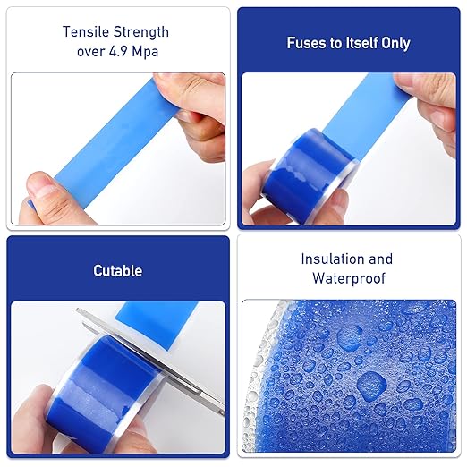 Outus 6 Roll Self Fusing Silicone Tape 1 Inch Wide and 5 Feet Long Rubber Flame Retardant High Temperature PVC Tape for Leaks Repair Tools Electrical Wires Wrap Seal Pipes Indoor Outdoor