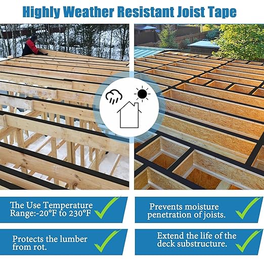 2 Pack Butyl Deck Joist Tape Flashing Tape for Window Beam