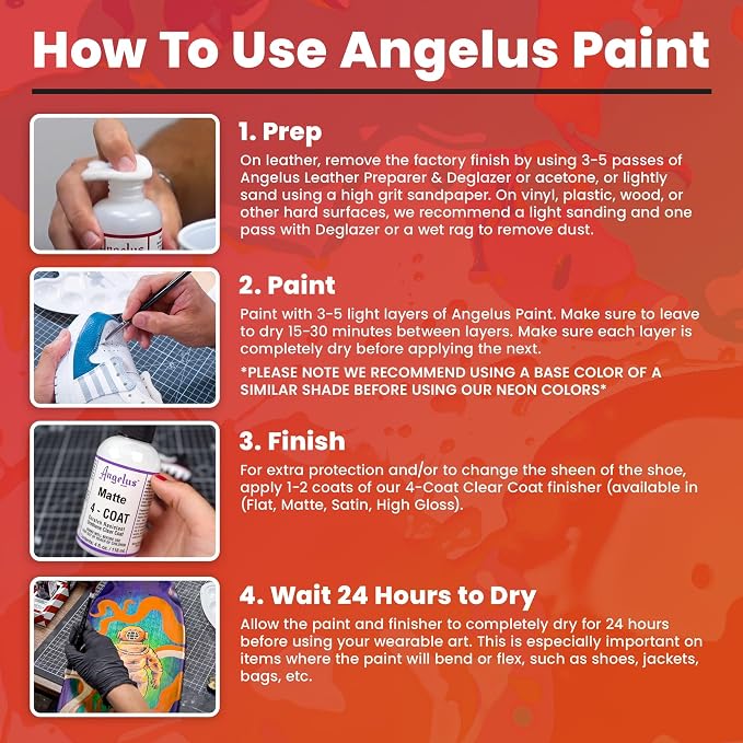 Angelus Acrylic Leather Paint For Shoes, Sneakers, Leather, Canvas, Furniture, and More - 1 fl oz, Dark Brown