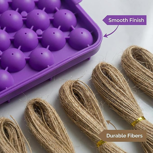 DIY Soap Making Kit, Silicone Grape Soap Molds with Hemp Cord, for Homemade Craft Soap Mold, Exquisite Soap Making Molds for Gift (Without Soap)