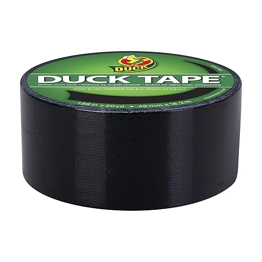 Duck Brand 1265013 Color Duct Tape, Single Roll, Black