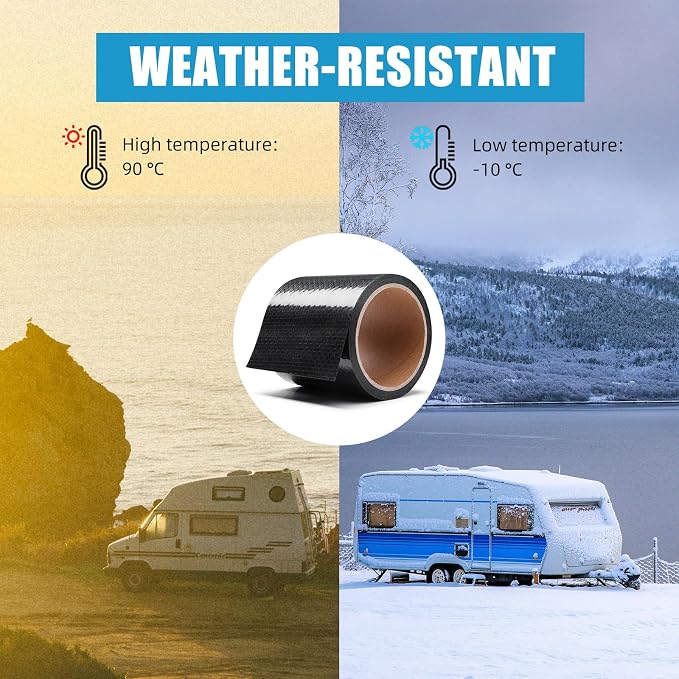 RV Underbelly Material RV Underbelly Tape, 7.87'' x 20' Waterproof Tape with Permanent Sealing Adhesive for Camper Travel Trailer, Mobile Home, Tear Repair Patch