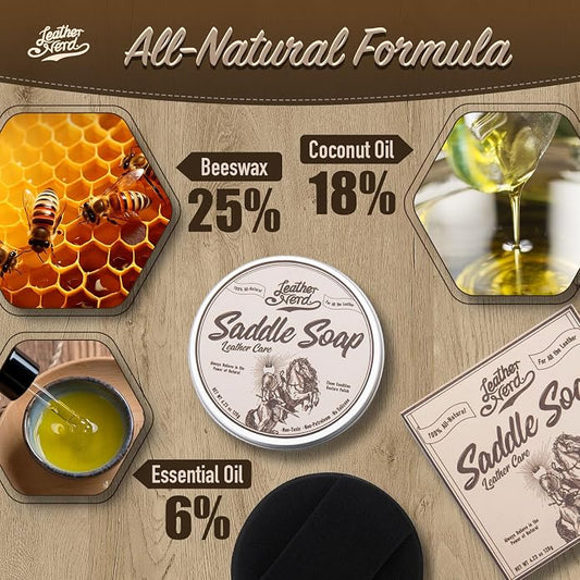 Saddle Soap for Leather,Leather Nerd Leather Cleaner Conditioner for Boots