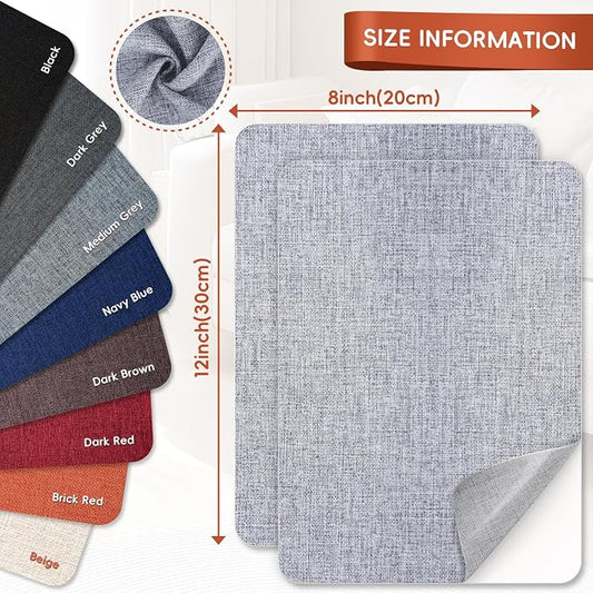 Linen Fabric Repair Tape 8x12 Inch, Self Adhesive Couch Patch Repair Fabric Tape for Furniture, Linen Patch Kit for Couch, Carpet, Upholstery, Chair, Sofa, Cushion, Bag (Light Grey)