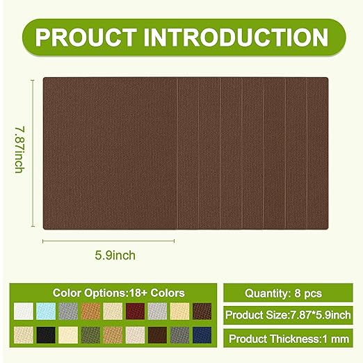 Besezx Canvas Repair Patch,Outdoor Gear Patch, 7.87x5.9 Inches 8PCS,Waterproof Self-Adhesive Fabric Repair Tape for Repairing Boat Covers,Sun Shades,Sofas,Tents,Lounge Chairs,Awnings (Brown)