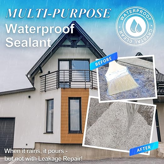 Liquid Waterproof Sealant Clear - 5 Gallon, Wadities Wall Bathroom Roof Water-Based Waterproof Coating, Invisible Repairing Leak Patch & Seal Liquid Rubber Sealant for Indoor and Outdoor