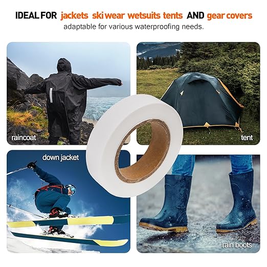TPU Seam Sealing Tape – Waterproof Heat-Seal Fabric Repair Tape for Tents, Outdoor Gear, and Apparel, 0.79 in x 5.47 yd, White