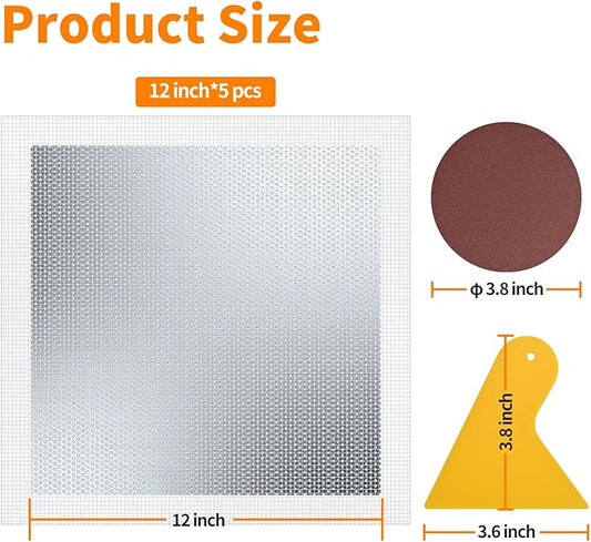 Wall Patch Drywall Repair Kit, 12 x 12 Inch, Self-Adhesive Mesh Patch, Permanently Repairs Damaged Large Walls Hole and Ceilings