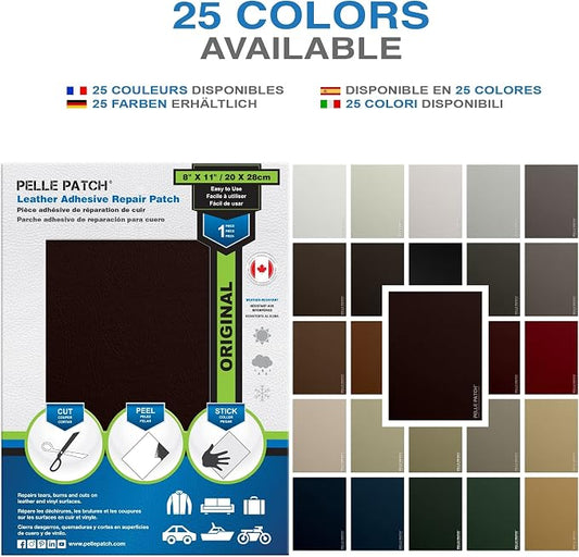 Leather Sofa Repair Kit - 25 Colors Available - Original 8x11 - Wine