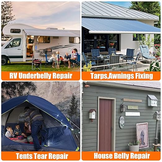 RV Underbelly Tape 6" x 50Ft, Permanent Waterproof Adhesive Repair Tape for Mobile Home Camper Travel Trailer, Wear-Resistant Fabric for Tears Holes Cuts – Strong Sealing for Motorhome & RV