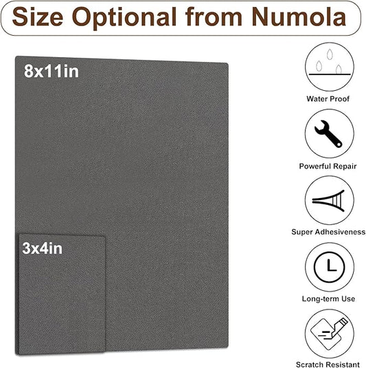 Numola Leather Repair Patch 8×11 inch Self-Adhesive Leather Repair Tape, Scratch/Holes Vinyl Repair Kit for Couch, Car Seat, Sofas, DIY Furniture Upholstery, Chair, Jackets, First-aid (Gray)