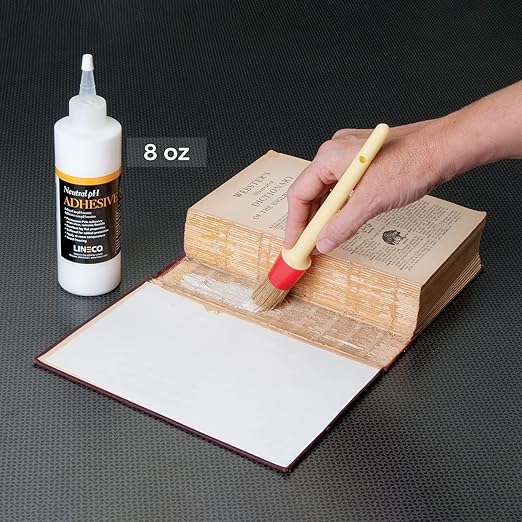 Lineco Neutral pH Adhesive, Acid Free All-Purpose Glue, White, 8 OZ, 2 Pack | Dries Clear, Remains Flexible, Used for Bookbinding and Book Repair, Framing, Collages, Paper Art and Crafts