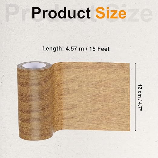 PATIKIL Wood Grain Tape 4.7" x 15 Ft, Self-Adhesive Wood Texture Repair Tape Realistic Wood Effect Contact Paper Patch for Furniture Cabinets Floor Walls Home Decoration, Brown Oak
