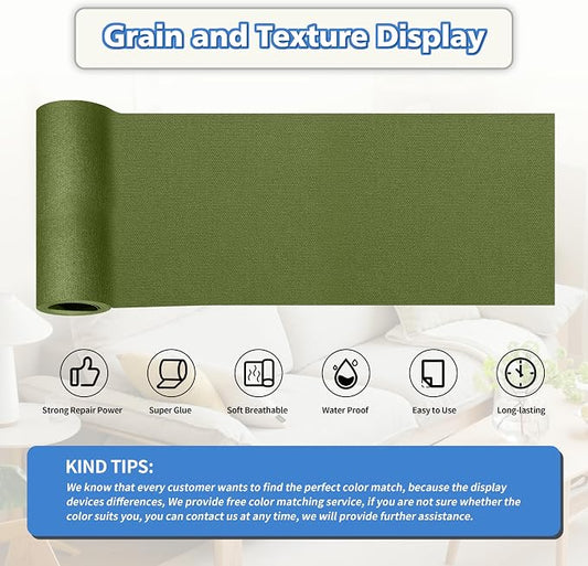 KING MOUNTAIN Canvas Repair Tape,Outdoor Gear Patch, 4×63 Inches,Waterproof,Self-Adhesive for Repairing Boat Covers,Sun Shades,Sofas,Tents,Lounge Chairs,Awnings (Grass Green)