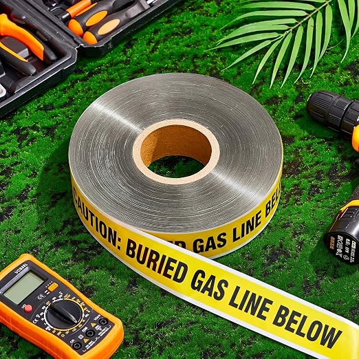 2 Rolls " Caution Buried Gas Line Below" 2 Inch x 1000 Feet Warning Tape