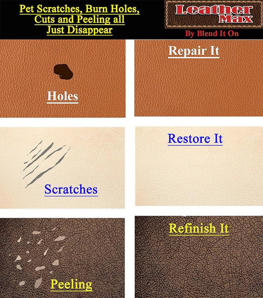 Leather Max Large Project 8 Ounce Jar Refinish For Your Furniture, Jacket, Sofa or Car Seat, Super Easy Instructions, Restore Any Material, Bonded, Pleather, Genuine (Sand)
