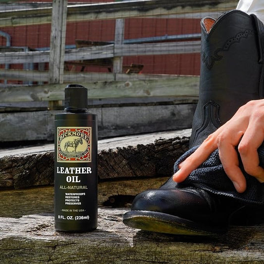 Bickmore Leather Oil Leather Conditioner 8oz | Waterproofs, Protects, and Restores Boots, Jackets, Auto, Furniture, and All Leather Goods | Made in The USA