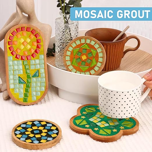 Mosaic Crystal Grout, Mosaics Tile Tools, Mosaic Tile Accessories – Essential for Handmade Grouting and Perfect for DIY Craft Projects (White, 17.6oz)