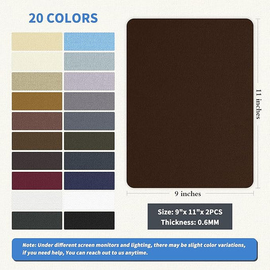 KING MOUNTAIN Canvas Repair Patch 9 x11 Inch 2 Pcs Self-Adhesive Waterproof Fabric Patch for Sofas, Tents, Furniture,Tote Bags, Car Seats (Dark Brown)