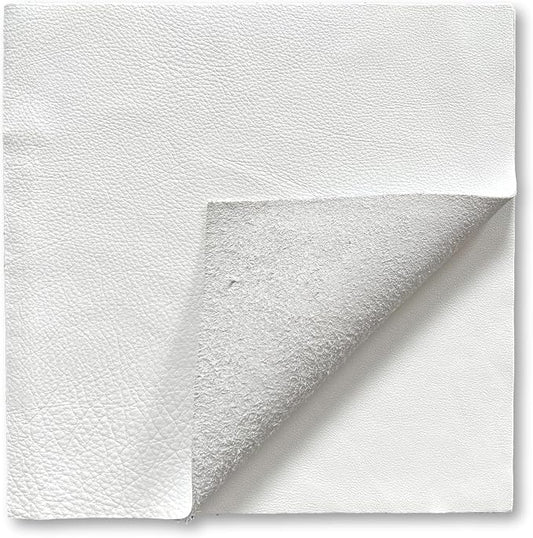 Natural Grain Cow Leathers: 12'' x 12'' Pre-Cut Leather Pieces (White, 1 Piece)