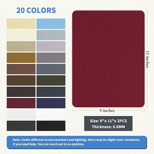 KING MOUNTAIN Canvas Repair Patch 9 x11 Inch 2 Pcs Self-Adhesive Waterproof Fabric Patch for Sofas, Tents, Furniture,Tote Bags, Car Seats (Burgundy)